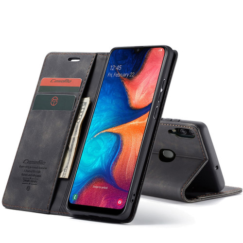 CaseMe 013 Multifunctional Retro Frosted Horizontal Flip Leather Case Galaxy A20 / A30, with Card Slot & Holder & Wallet - Black